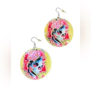 Skull and Flower Earrings